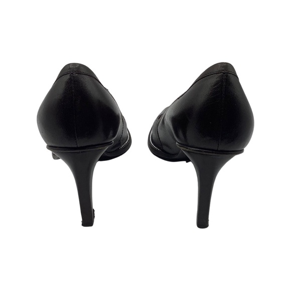 Giorgio Armani Brown Leather Silver Studded Pumps, 36.5 | 6 - Picture 5 of 10